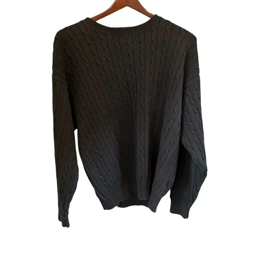 Tommy Hilfiger Men's Green Cable Knit Crew Neck‎ Sweater XL